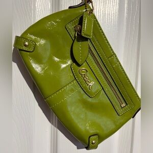 COACH Lime Green Leather Wristlet/shoulder bag